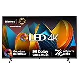 Hisense 55E7NQ 139 cm (55 Zoll) Fernseher, 4K UHD, QLED, HDR10, HDR10+ decoding, HLG, Dolby Vision Atmos, 60Hz Panel, Smooth Motion, Bluetooth, Alexa Built-in, VIDAA Voice, Schwarz [2024]