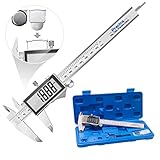 Messschieber Digitale Schieblehre, Preciva Edelstahl Messlehre Messwerkzeuge Spritzwasserdicht Staubdicht mit Ersatzbatterie - 150 mm