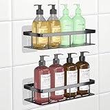 AUXHCYL Duschablage Ohne Bohren Schwarz - 2 Stück Duschregal Kleben, Rostfreie Badregal, Badezimmer Organizer für Bad und Küche, Shower Shelf zur Aufbewahrung Shampoo und Duschgel