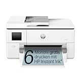 HP OfficeJet Pro 9720e A3-Multifunktionsdrucker, Drucken bis A3, 6 Monate gratis drucken Instant Ink inklusive, Drucker, Scanner, Kopierer, Fax, WLAN, LAN, Duplex, Airprint, Grau-Weiß