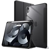 JETech Hülle für iPad Air 11 Zoll M2 (2024), iPad Air 5/4 (10,9-Zoll, 2022/2020, 5./4.) mit Stifthalter, Klare Transparente Rückseitenschale Dünner Ständer Tablet Schutzhülle (Schwarz)