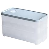 PIQIUQIU Stapelbare Eierbox für Kühlschrank & Transport, 20 Eier, 2 Schichten, 24,5x13,2x12cm, Kunststoff mit Deckel, Spülmaschinengeeignet(Deckel Zufällige Farben)