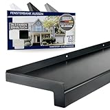 TJ Fensterbank Außen I 130 mm x 900 mm I Anthrazit RAL 7016 I Aluminium Fensterbrett mit Seitenabschluss I pflegeleichter & langlebiger Alu Fenstersims I pulverbeschichtete Außenfensterbank