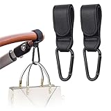 2 Stück Kinderwagen Haken,Karabiner Kinderwagen,Haken Kinderwagen,Kinderwagenhaken,Haken für Kinderwagen,Kinderwagen Haken für Taschen,für Kinderwagen,Einkaufswagen (Schwarz)