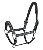 WALDHAUSEN Lederhalfter Crystal, schwarz/grau, WB