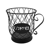 Kaffeekapsel-Aufbewahrungskorb, Kapselhalter für 35 K Tassen-Organizer, große Kapazität, Kaffeekapsel-Organizer, Korb-Dekor für Bar, Arbeitsplatte (Black)
