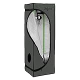 Zelsius Growzelt MyHomeGrow Grow Tent | Indoor Growroom | Growschrank Darkroom Pflanzenzelt Gewächshaus Zuchtzelt (40 x 40 x 160 cm, Grau)