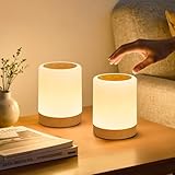 Dorifun LED Nachttischlampe Touch Dimmbar 2er Set, Tischlampe Kabellos Batterie mit Timing und Memory Funktion, Stilllicht Kinder Nachtlicht Dimmbar mit 256 RGB Farben für deko Wohnzimmer Schlafzimmer