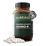 VIKTILABS - AMINO 8 [NEU] | Aminosäuren Komplex hochdosiert - 998mg pro Pressling | EAA Vegan | Alle 8 essentielle Aminosäuren (L-Tryptophan, l-Lysin ...) | 150 Tabletten | 100% Natürlich