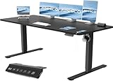 JUMMICO Höhenverstellbarer Schreibtisch Höhenverstellbar Elektrisch, Ergonomischer Steh-Sitz Tisch Stehpult Verstellbarer Computertisch,Stehschreibtisch Bürotisch Standing Desk,160 x 70 cm, Schwarz