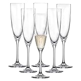 SCHOTT ZWIESEL Sektglas Classico (6er-Set), klassische Champagner Gläser mit Moussierpunkt, spülmaschinenfeste Tritan-Kristallgläser, Made in Germany (Art.-Nr. 123657)