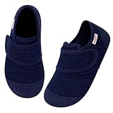 Kyopp Hausschuhe Kinder Barfussschuhe Atmungsaktive Pantoffeln für Jungen Mädchen Rutschfest Turnschläppchen Kleinkinder Slippers(Dunkel Blau, 32/33EU)
