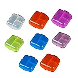 SECFOU 8 Stück Kleiner Speicherbox aus Kunststoff Tragbare Praktische Pillenbox in Gemischten Farben für Medikamentenaufbewahrung und Reisen