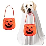 TECHEEL Halloween Geist Hundekostüm Weißer Geist-Hunde-Umhang Gespenst Kostüme Für Hunde Gespenst Kostüm Halloween Geist Haustier Umhang Haustier-Outfits Für Halloween-Cosplay-Treffen