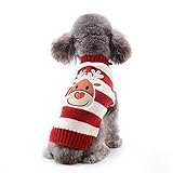 ABRRLO Hunde Pullover Weihnachten Dog Sweater Hundepullover Winter Haustier Strickpullover Hund Weihnachtspullover warme Fashion Urlaub Party Geschenk