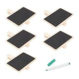 Toyvian 5 Kleiner Holz Pflanzenschilder zum Beschriften Wiederverwendbare Kreidetafeln für Gartenpflanzen Kompakte Garten Etiketten mit Erdspieß Wetterfest und Langlebig