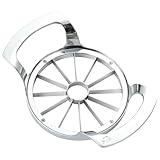 Profi Edelstahl Apfelteiler, Küchenwerkzeug für Obstzubereitung, teilt in 12 gleiche Stücke und entkernt, Obstschneider, Apfelentkerner, robust, Obstkern/Hobel, leichte Reinigung, Für Äpfel und Birnen