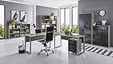 Büromöbel komplett Set Arbeitszimmer Office Edition in Eiche Sonoma/Anthrazit Hochglanz lackiert (Set 6)