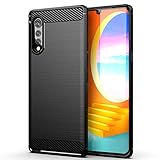 betterfon | LG Velvet 5G Hülle Carbon Look Outdoor Stoßfeste Handy Tasche Hybrid Case Schutzhülle TPU Silikon Cover Bumper für LG Velvet 5G Schwarz