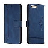 Bravoday Hülle für Huawei P10, PU Ledertasche Handyhülle Flip Schutzhülle Kompatibel mit Huawei P10, mit Kartenfäch & Kickstand, Blau