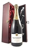 Taittinger Brut Millésimé Vintage Champagne 2016 in einer mit Seide ausgestatetten Geschenkbox, da zu 4 Weinaccessoires, 1 x 750ml