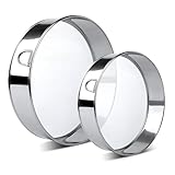 WEIZHIS Mehlsieb Edelstahl, 2 Stück Runde Backsieb Puderzuckersieb 15/20 cm 60 Mesh Feinmaschiges Mehlsieben, Profi Mehlsieb für Backen, Getreide, Bohnen, Obst Gemüse