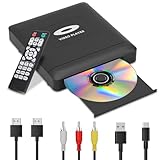 Mini HD DVD Player mit HDMI,1080P Region Free DVD Player für Smart TV, HDMI/RCA Ausgangskabel inklusive, Geringeres Rauschen, Eingebautes PAL/NTSC, CD Player für Zuhause