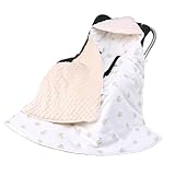 amo nenes Baby Einschlagdecke 100% Baumwolle, Universal Einschlagdecke Babyschale 90 x 90cm, Herbst-Winter-Babydecke(Ballonschaf)