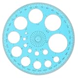 ZEYIYER Kreisschablone, Messschablonen Kreisschablone zum Zeichnen, Kreis Lineal für Zeichenhilfen Zeichenschablone Circle Stencil zum Lernen Entwerfen Büro(Blau)