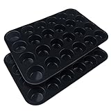 Fousenuk 2 Stück Mini Muffinform Silikon, Muffinblech Muffinförmchen Muffin Backform, Muffinformen Muffinbackformen Cupcake Förmchen Muffin Form, Backblech Muffinform 33×22×2.5cm Antihaftbeschichtet