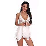 Damen Sexy Negligee Frauen Spitze Dessous Front Closure Babydoll V Ausschnitt Nachtwäsche Sexy Chemise Nachthemd Unregelmäßige Boudoir Night Nightdress Korsett Dessous für Frauen#1716