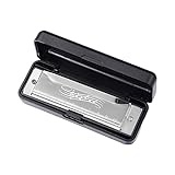 Mundorgan, tragbare Lehrhilfe, 10 Löcher, Mundharmonika für Reisen, Bühne, Familie, silberfarben, 104 x 28 x 19 mm