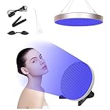 Solarium Für Zuhause, 50W 250 LEDs 460NM Tragbare Bräunungslampe, Faltbares Seinstellbares Ständer Und Aufhängbare Haken, Round Gesichtsbräuner Sonnenlampe für Körper und Gesicht