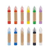 Ovaletta 12 Farben Kerzen Bemalen Set, Kerzenstifte, Wachsplatten für Kerzen, Candle Pen, Kerzenstifte zum Verzieren, Keramik Bemalen Set, je 25 ml