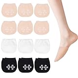 QMofeixiaodianQ 12 Paar Zehlinge Damen Füßlinge Atmungsaktive Halbe Socken, Unsichtbare Rutschfeste Socken Zehensocken Damen Ballettschuhe High Heel Socken