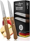 Schwertkrone® Schälmesser gerade Premium 2er Set [MADE IN SOLINGEN - GERMANY] - Gemüsemesser Obstmesser - Küchenmesser klein scharf - Schneidemesser Kartoffelschälmesser - Allzweckmesser (2x 7,5cm)