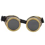 YEmirth Steampunk Gläser, ABS Vintage Style Steampunk Schutzbrille Doppels chicht Sonnenbrille für Party Prop Dekor(03)