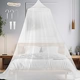 Moskitonetz Bett für Doppelbett Einzelbett, Großes Moskitonetz Reise Betthimmel Mückennetz Feinmaschiges als Moskitoschutz, Fliegennetz Moskitonetze für Reise und zu Hause Indoor Outdoor (Weiß)