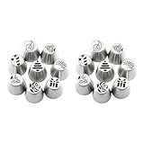 Kuchendekorations-Spritztüllen-Set, Weihnachten, 2024, Edelstahl, wiederverwendbar, Kuchendekorationszubehör, Cupcake-Blumenform, Tüllen-Set, Kuchengebäck, Backzubehör, Zuckerguss, Cupcakes, Küche