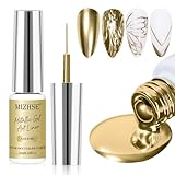 MIZHSE Gold Nagellack Metallic Painting Gel 7ML Gel Liner Nail Art, 3D Metal Glossy Drawing UV Nagellack für Painting Nail Design Soak Off Manicure Nail Art 1PC