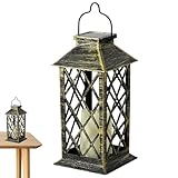 Solarlaterne für den Außenbereich, flackernde Kerze, Vintage, dekorativ, Dekoration für zu Hause, hängend, dekorative Laternen aus Metall für die Hochzeit im Freien