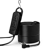 Outdoor Stromband, Wetterfest, Verlängerungskabel für den Außenbereich mit 2 Steckdosen, IPX4 wasserdicht und elektrischer Stoßschutz für Camping, Garten,