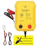 FenceMate 12V Weidezaungerät 0,5J für 2 bis 10 km, Spitzenspannung 10kV für Geflügel, Hobbytiere, Steuergerät zum Schutz von Gärten und Grundstücken