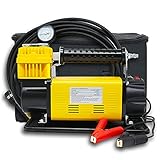 Luftkompressor Reifenfüller Heavy Duty Autoreifenpumpe Füller Tragbare Digitale Reifenpumpe 12V Luftstrom 160L/Min 3 Zusätzliche Düsenadapter Aufbewahrungstasche Stationäre Druckluft-Kompressoren