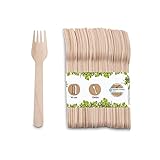 BIOZOYG 1000 Einweggabeln Holz I Einmalbesteck Partybesteck Holzbesteck Besteck Einweggeschirr biologisch abbaubar, kompostierbar Holzgabeln I stabiles Einwegbesteck Gabeln 16,5 cm