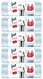 ja! 125 Müllbeutel/Mülltüten mit Tragegriff, 35 Liter, 25 Stück pro Rolle, reißfeste Bodennaht, transparent, 5 Rollen
