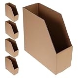 GRIRIW 5 Stück Teiliges Stabile Pappboxen aus Wellpappe mit Offenem Schlitz Vielseitige Aufbewahrungsboxen für Garage Lagerregal und Büro Platzsparende Kartonboxen für Effektive