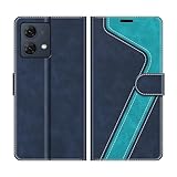 MOBESV Handyhülle für Motorola Moto G84 Hülle Leder, Motorola Moto G84 Klapphülle Handytasche Case für Motorola Moto G84 Handy Hüllen, Modisch Blau