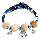 Gadpiparty Verstellbares Katzenhalsband mit Glocke Bruchstelle Sicherheitsdesign Weiches Baumwollseil Blaue Quaste Geeignet für Kleine Katzen Sanfter Schutz vor Zecken und Komfortables