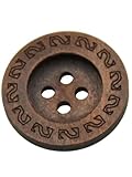 KnöPfe AnnäHen Holzknopf Kaffee, rund, Laser-Holzknöpfe, Retro, Nähen, Kleidung, Zubehör, 25 mm, 4 Löcher, 5 Stück, 10, 15(10 pieces)